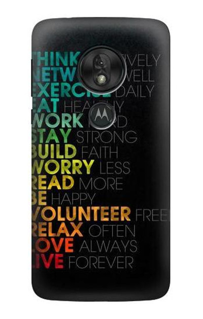 S3523 Think Positive Words Quotes Case Cover Custodia per Motorola Moto G7 Power