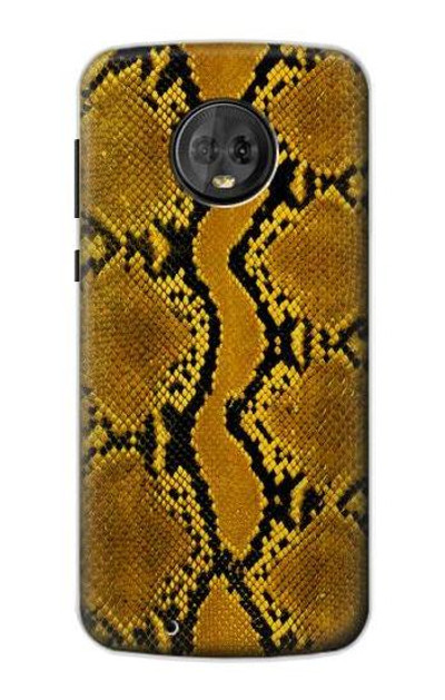 S3365 Yellow Python Skin Graphic Print Case Cover Custodia per Motorola Moto G6