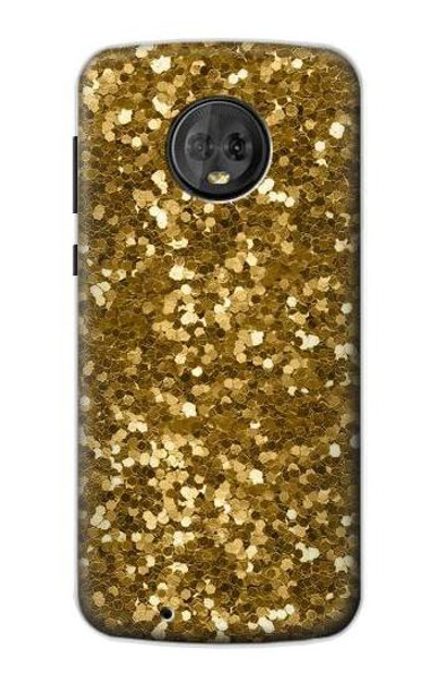 S3388 Gold Glitter Graphic Print Case Cover Custodia per Motorola Moto G6