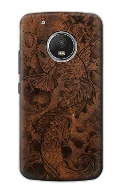 S3405 Fish Tattoo Leather Graphic Print Case Cover Custodia per Motorola Moto G5 Plus