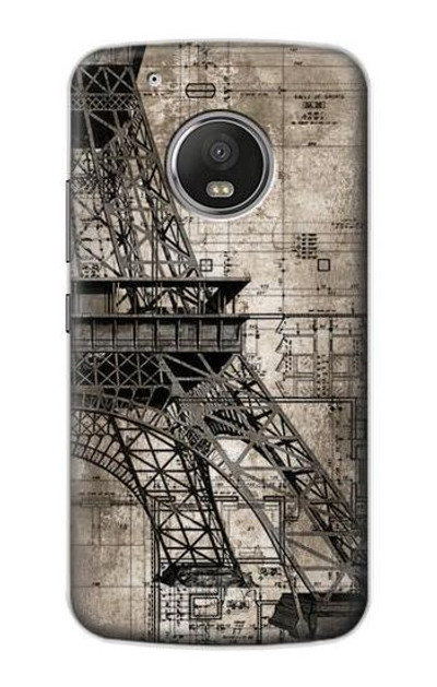 S3416 Eiffel Tower Blueprint Case Cover Custodia per Motorola Moto G5 Plus