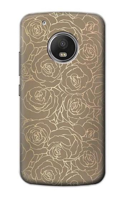 S3466 Gold Rose Pattern Case Cover Custodia per Motorola Moto G5 Plus