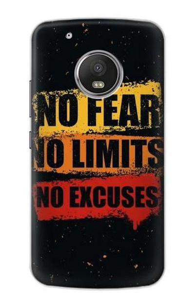 S3492 No Fear Limits Excuses Case Cover Custodia per Motorola Moto G5 Plus