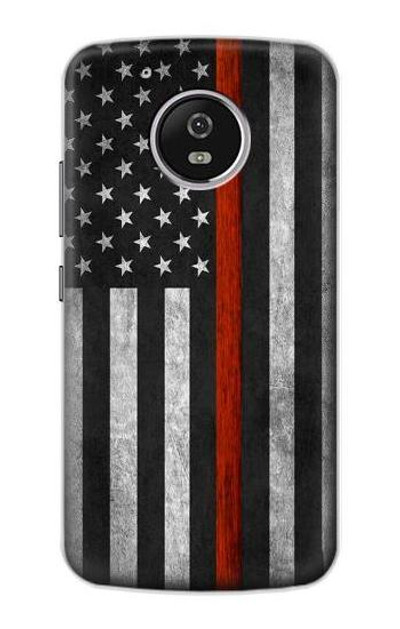 S3472 Firefighter Thin Red Line Flag Case Cover Custodia per Motorola Moto G5