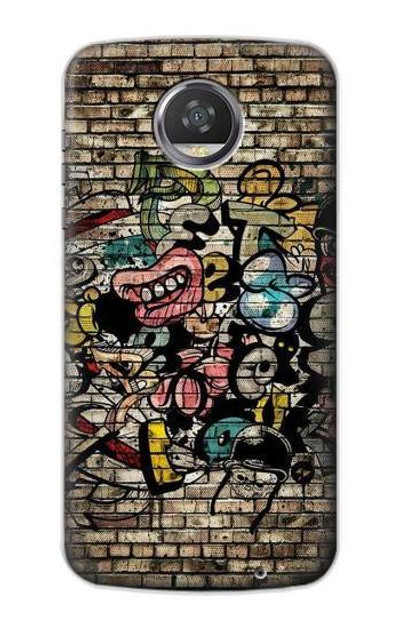 S3394 Graffiti Wall Case Cover Custodia per Motorola Moto Z2 Play, Z2 Force