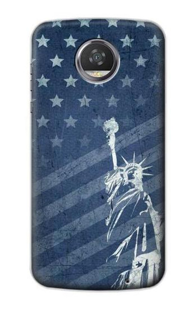 S3450 US Flag Liberty Statue Case Cover Custodia per Motorola Moto Z2 Play, Z2 Force