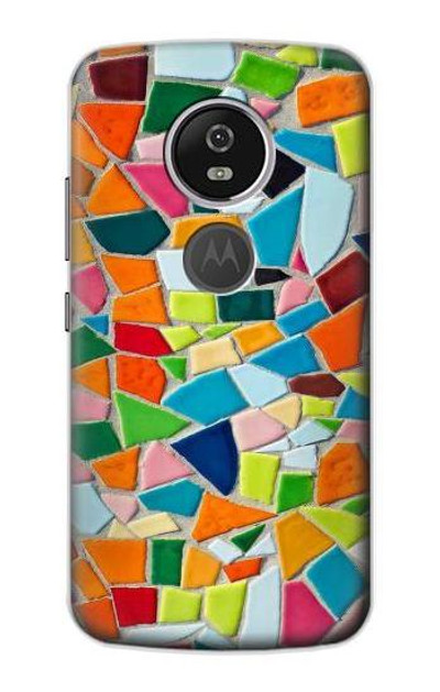 S3391 Abstract Art Mosaic Tiles Graphic Case Cover Custodia per Motorola Moto E5 Plus