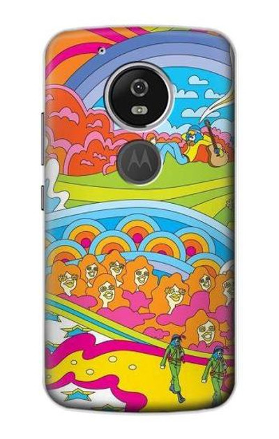 S3407 Hippie Art Case Cover Custodia per Motorola Moto G6 Play, Moto G6 Forge, Moto E5