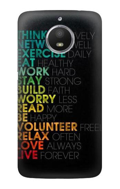 S3523 Think Positive Words Quotes Case Cover Custodia per Motorola Moto E4 Plus