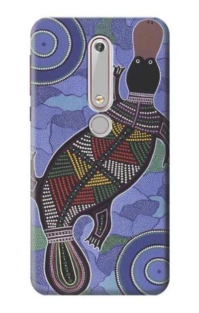 S3387 Platypus Australian Aboriginal Art Case Cover Custodia per Nokia 6.1, Nokia 6 2018