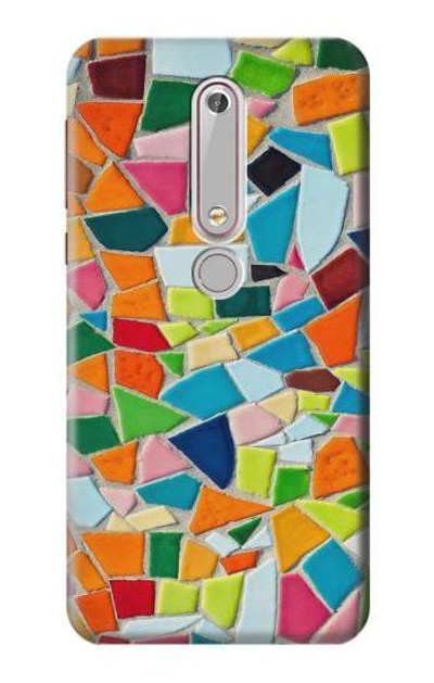 S3391 Abstract Art Mosaic Tiles Graphic Case Cover Custodia per Nokia 6.1, Nokia 6 2018