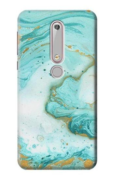 S3399 Green Marble Graphic Print Case Cover Custodia per Nokia 6.1, Nokia 6 2018