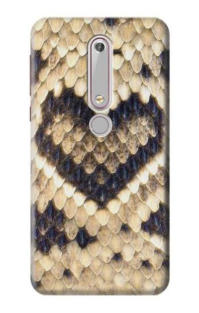 S3417 Diamond Rattle Snake Graphic Print Case Cover Custodia per Nokia 6.1, Nokia 6 2018
