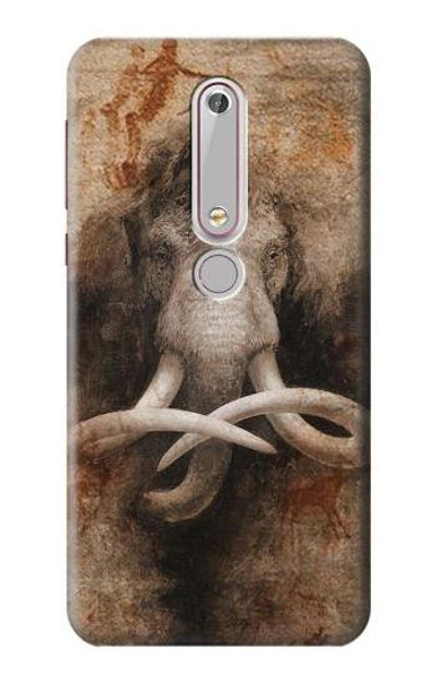 S3427 Mammoth Ancient Cave Art Case Cover Custodia per Nokia 6.1, Nokia 6 2018