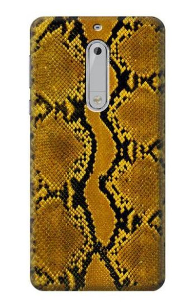 S3365 Yellow Python Skin Graphic Print Case Cover Custodia per Nokia 5