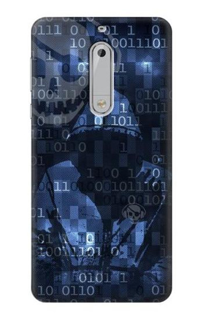 S3431 Digital Code Cyber Hacker Case Cover Custodia per Nokia 5