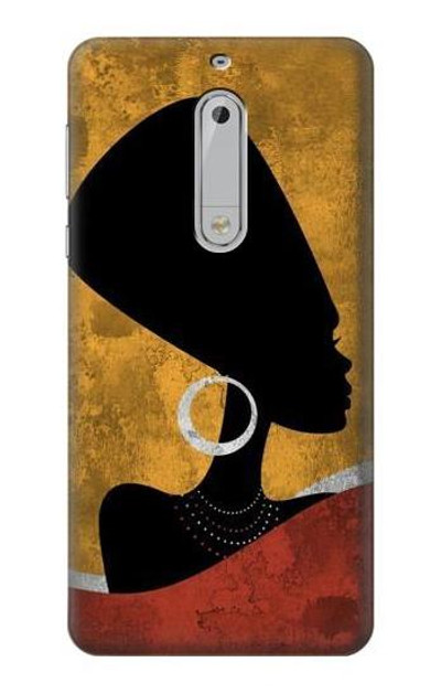S3453 African Queen Nefertiti Silhouette Case Cover Custodia per Nokia 5