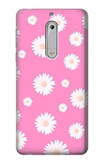 S3500 Pink Floral Pattern Case Cover Custodia per Nokia 5