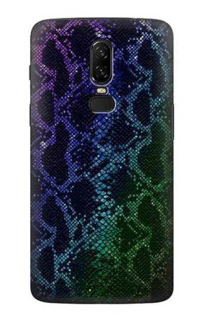 S3366 Rainbow Python Skin Graphic Print Case Cover Custodia per OnePlus 6