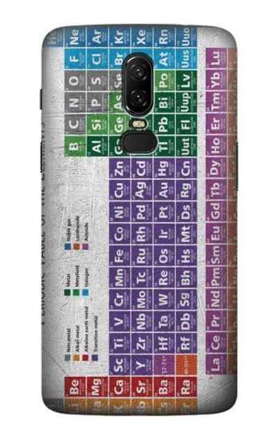 S3383 Periodic Table Case Cover Custodia per OnePlus 6