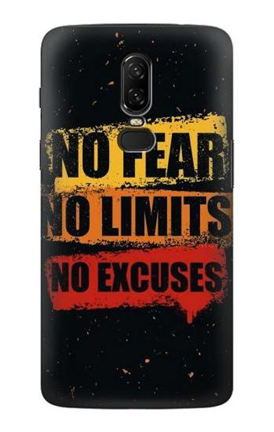 S3492 No Fear Limits Excuses Case Cover Custodia per OnePlus 6