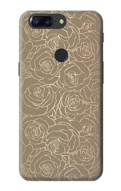 S3466 Gold Rose Pattern Case Cover Custodia per OnePlus 5T