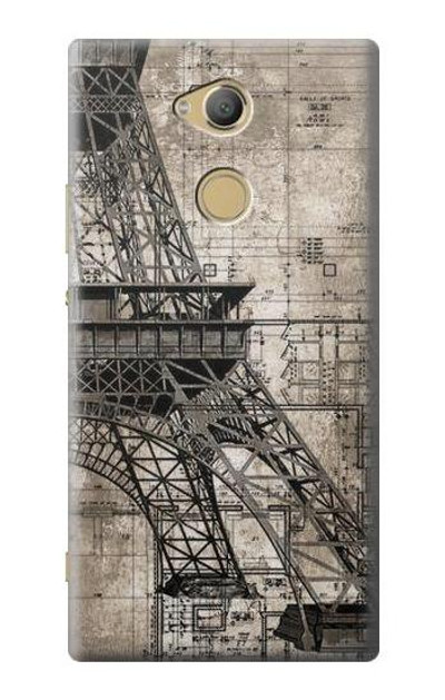 S3416 Eiffel Tower Blueprint Case Cover Custodia per Sony Xperia XA2 Ultra