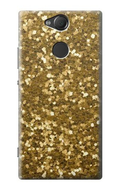 S3388 Gold Glitter Graphic Print Case Cover Custodia per Sony Xperia XA2