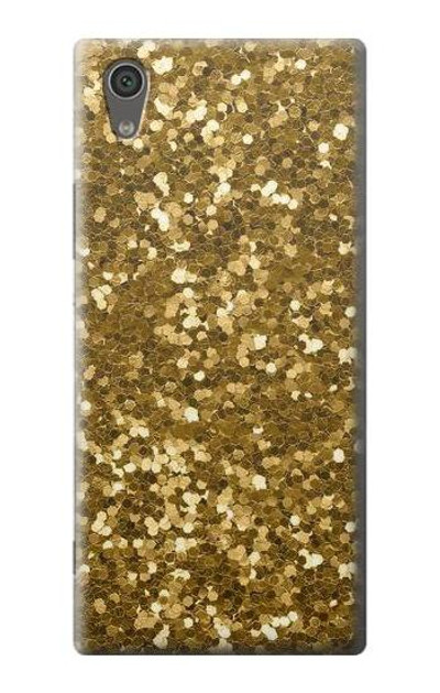 S3388 Gold Glitter Graphic Print Case Cover Custodia per Sony Xperia XA1