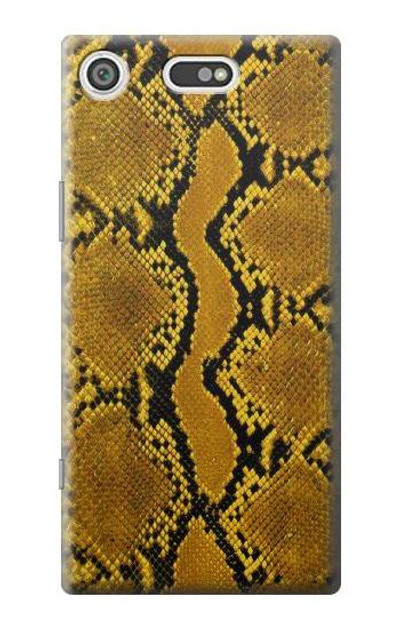 S3365 Yellow Python Skin Graphic Print Case Cover Custodia per Sony Xperia XZ1