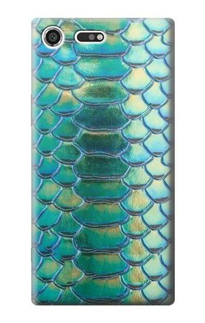 S3414 Green Snake Scale Graphic Print Case Cover Custodia per Sony Xperia XZ Premium