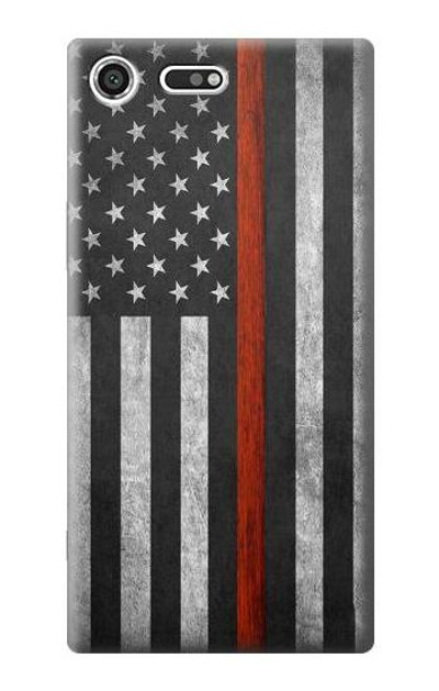 S3472 Firefighter Thin Red Line Flag Case Cover Custodia per Sony Xperia XZ Premium