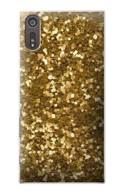 S3388 Gold Glitter Graphic Print Case Cover Custodia per Sony Xperia XZ