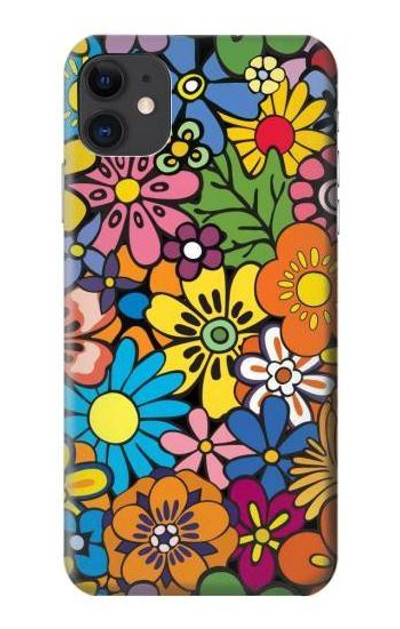 S3281 Colorful Hippie Flowers Pattern Case Cover Custodia per iPhone 11