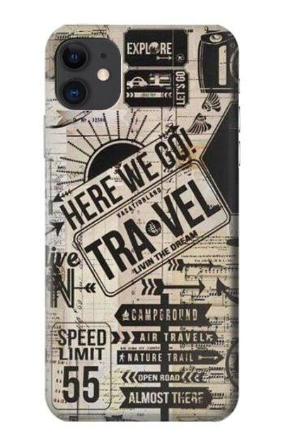 S3441 Vintage Travel Case Cover Custodia per iPhone 11