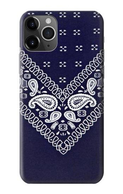 S3357 Navy Blue Bandana Pattern Case Cover Custodia per iPhone 11 Pro