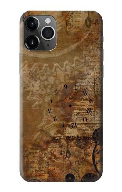 S3456 Vintage Paper Clock Steampunk Case Cover Custodia per iPhone 11 Pro