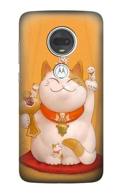 S1217 Maneki Neko Lucky Cat Case Cover Custodia per Motorola Moto G7, Moto G7 Plus