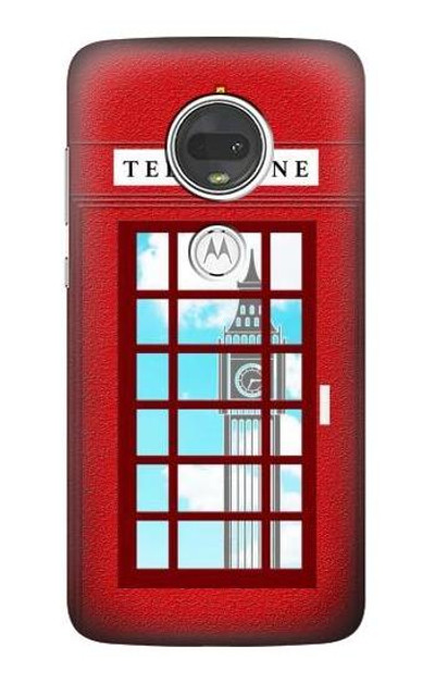 S2059 England British Telephone Box Minimalist Case Cover Custodia per Motorola Moto G7, Moto G7 Plus