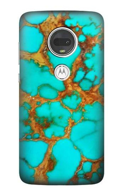 S2688 Aqua Copper Turquoise Gemstone Graphic Case Cover Custodia per Motorola Moto G7, Moto G7 Plus