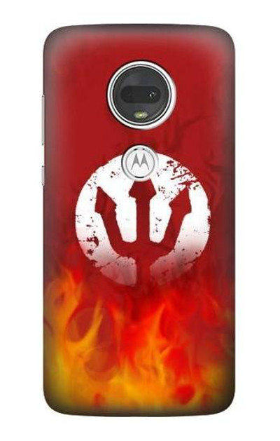 S2803 Fire Red Devil Spear Symbol Case Cover Custodia per Motorola Moto G7, Moto G7 Plus