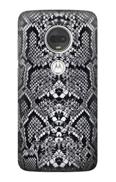 S2855 White Rattle Snake Skin Graphic Printed Case Cover Custodia per Motorola Moto G7, Moto G7 Plus