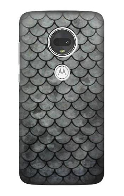 S2950 Silver Fish Scale Case Cover Custodia per Motorola Moto G7, Moto G7 Plus