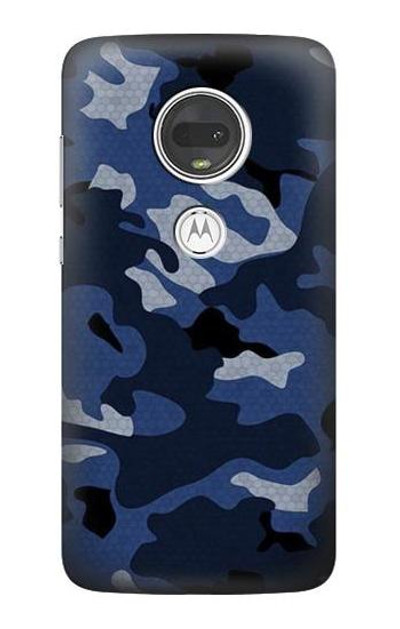 S2959 Navy Blue Camo Camouflage Case Cover Custodia per Motorola Moto G7, Moto G7 Plus