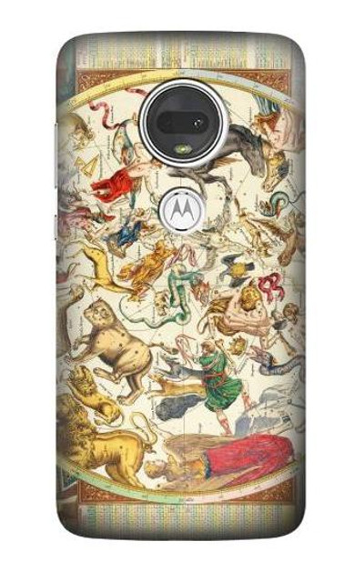 S3145 Antique Constellation Star Sky Map Case Cover Custodia per Motorola Moto G7, Moto G7 Plus