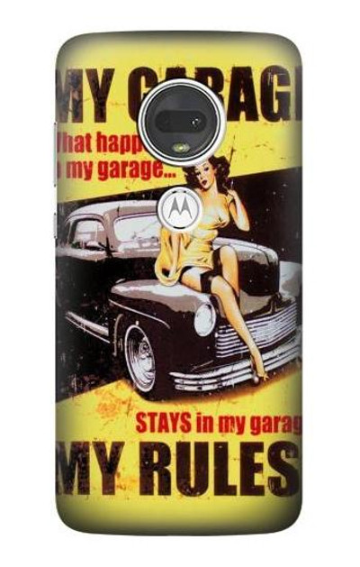 S3198 My Garage Pinup Girl Case Cover Custodia per Motorola Moto G7, Moto G7 Plus