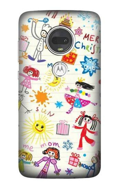 S3280 Kids Drawing Case Cover Custodia per Motorola Moto G7, Moto G7 Plus