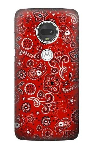 S3354 Red Classic Bandana Case Cover Custodia per Motorola Moto G7, Moto G7 Plus