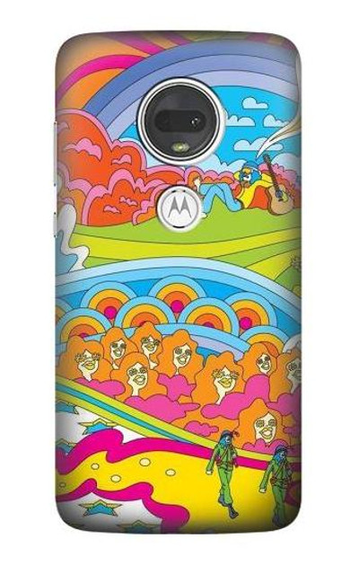 S3407 Hippie Art Case Cover Custodia per Motorola Moto G7, Moto G7 Plus