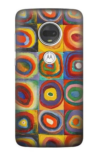 S3409 Squares Concentric Circles Case Cover Custodia per Motorola Moto G7, Moto G7 Plus